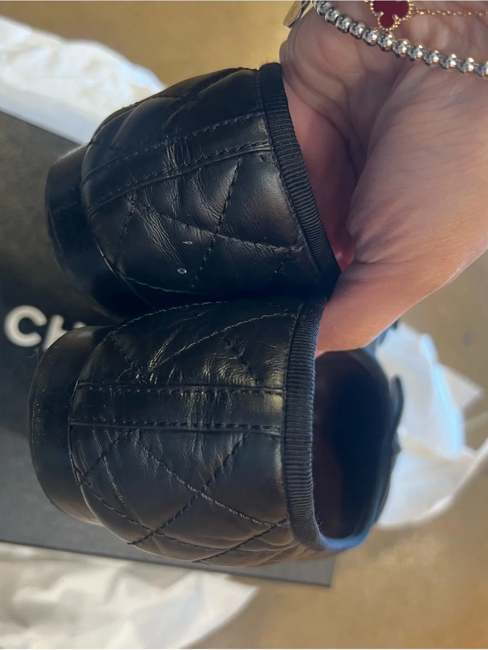 CHANEL BALLET FLATS Aged Calfskin  Black